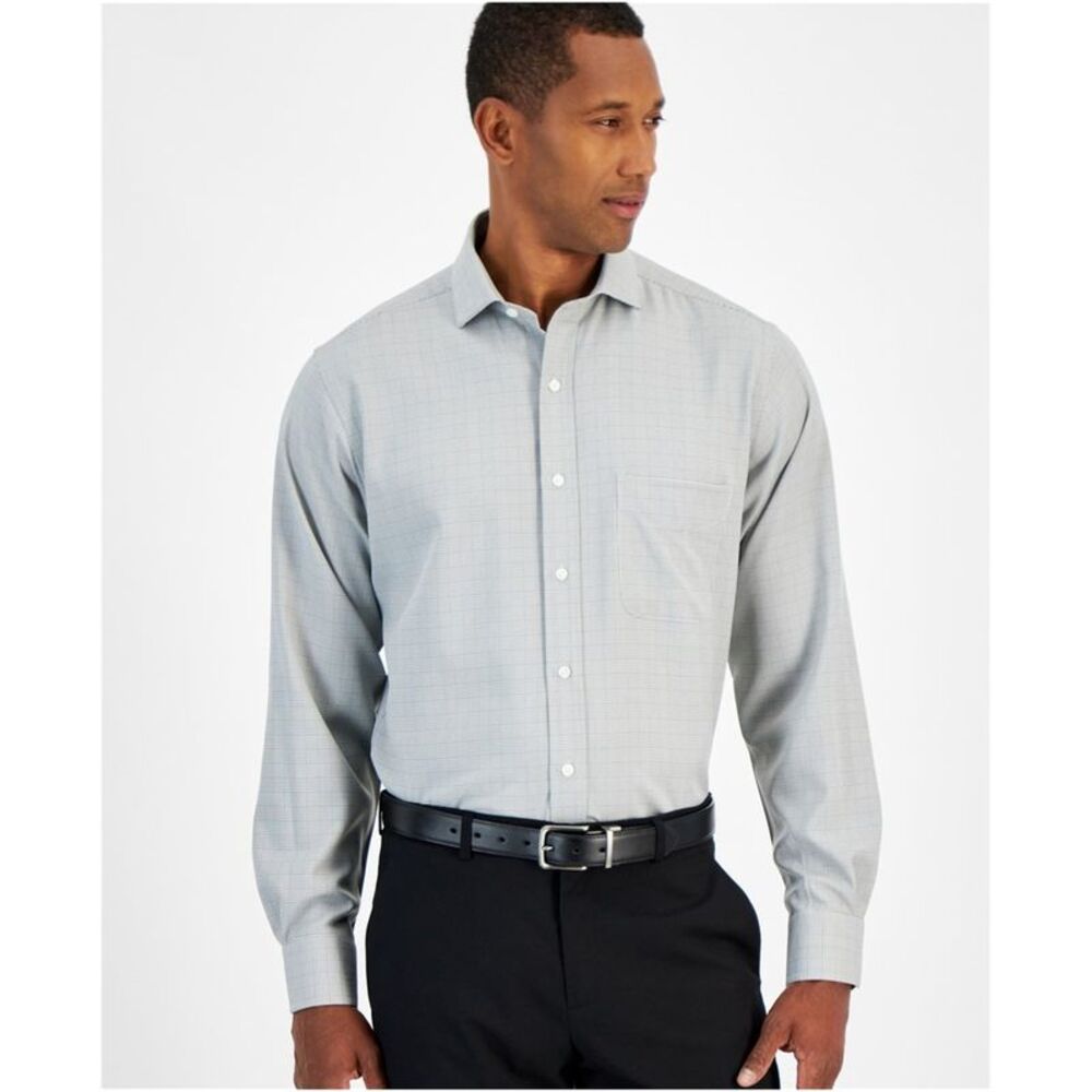 Club Room Mens Glover Check Button Down Dress Shirt, NWT